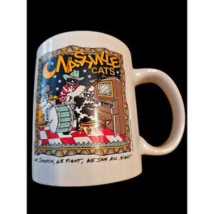 Nashville Cats Anthropomorphic Coffee Mug Cup Vintage Band Jazz Rock HTF Design